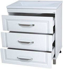 Misty Тумба с раковиной Терра 70 3 ящика белая – фотография-2